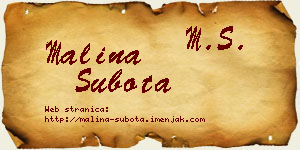 Malina Subota vizit kartica